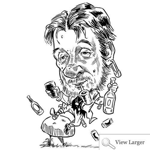 Shane MacGowan caricature