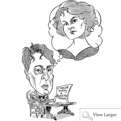 W.B. Yeats caricature
