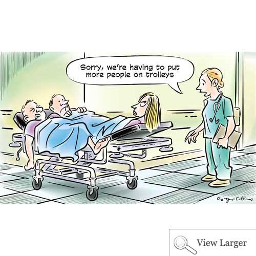 Patients on trolleys. Again