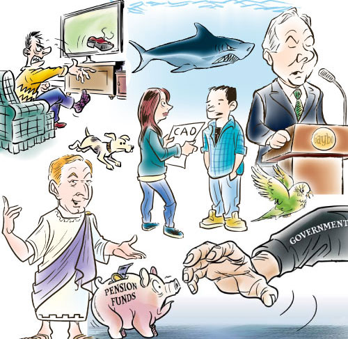 cartoons, caricatures and illustration
