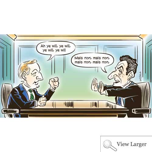 Taoiseach Enda Kenny bargains with France's Sarkozy