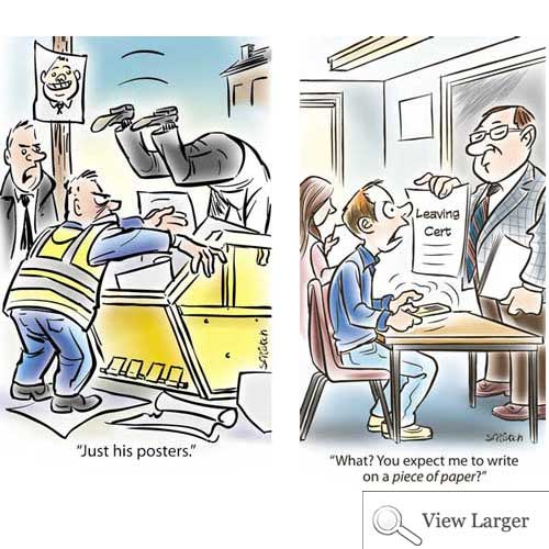 Topical gags for the Irish Independent